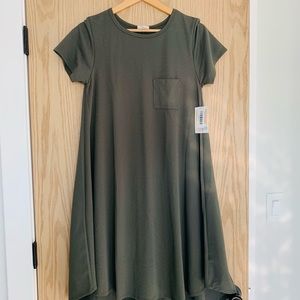 LuLaRoe solid Carly dress xsmall nwt olive green
